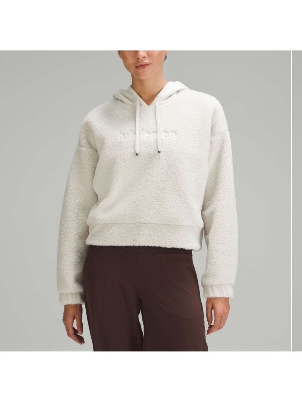 Lululemon Textured Fleece Embroidered Logo Minimalist Hoodie